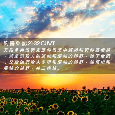 Picture 02 - 約 書 亞 記 21:32 CUVT - 又 從 拿 弗 他 利 支 派 的 地 業 中 - Bible Verse Picture