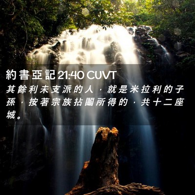 Picture 02 - 約 書 亞 記 21:40 CUVT - 其 餘 利 未 支 派 的 人 ， 就 是 米 - Bible Verse Picture