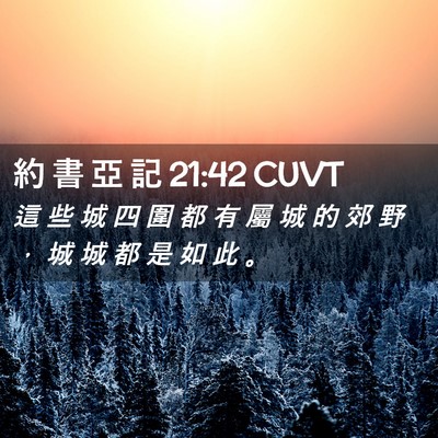 Picture 02 - 約 書 亞 記 21:42 CUVT - 這 些 城 四 圍 都 有 屬 城 的 郊 野 - Bible Verse Picture