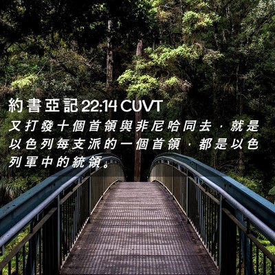 Picture 02 - 約 書 亞 記 22:14 CUVT - 又 打 發 十 個 首 領 與 非 尼 哈 同 - Bible Verse Picture