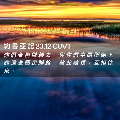 Picture 02 - 約 書 亞 記 23:12 CUVT - 你 們 若 稍 微 轉 去 ， 與 你 們 中 - Bible Verse Picture