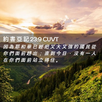 Picture 02 - 約 書 亞 記 23:9 CUVT - 因 為 耶 和 華 已 經 把 又 大 又 強 - Bible Verse Picture