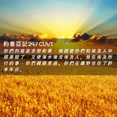 Picture 02 - 約 書 亞 記 24:7 CUVT - 你 們 列 祖 哀 求 耶 和 華 ， 他 就 - Bible Verse Picture