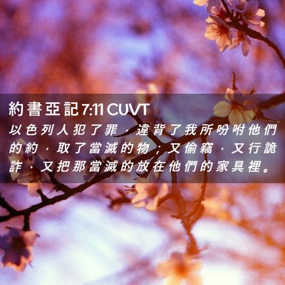 Picture 02 - 約 書 亞 記 7:11 CUVT - 以 色 列 人 犯 了 罪 ， 違 背 了 我 - Bible Verse Picture