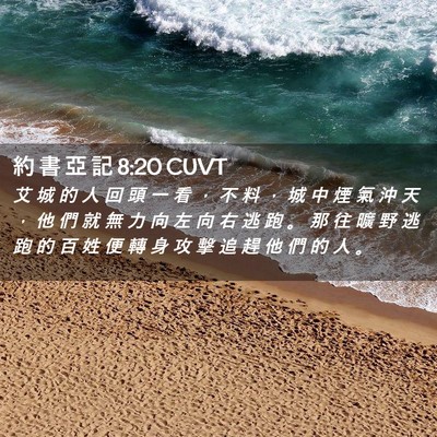 Picture 02 - 約 書 亞 記 8:20 CUVT - 艾 城 的 人 回 頭 一 看 ， 不 料 ， - Bible Verse Picture