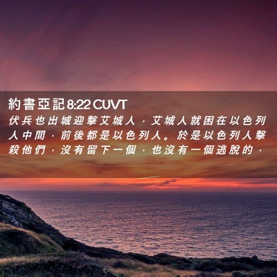 Picture 02 - 約 書 亞 記 8:22 CUVT - 伏 兵 也 出 城 迎 擊 艾 城 人 ， 艾 - Bible Verse Picture