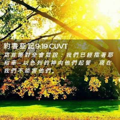 Picture 02 - 約 書 亞 記 9:19 CUVT - 眾 首 領 對 全 會 眾 說 ： 我 們 已 - Bible Verse Picture