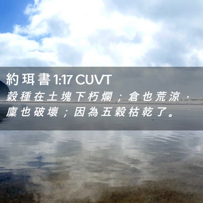 Picture 02 - 約 珥 書 1:17 CUVT - 穀 種 在 土 塊 下 朽 爛 ； 倉 也 荒 - Bible Verse Picture
