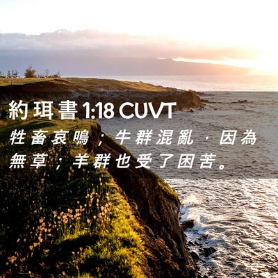 Picture 02 - 約 珥 書 1:18 CUVT - 牲 畜 哀 鳴 ； 牛 群 混 亂 ， 因 為 - Bible Verse Picture