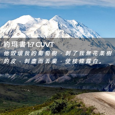 Picture 02 - 約 珥 書 1:7 CUVT - 他 毀 壞 我 的 葡 萄 樹 ， 剝 了 我 - Bible Verse Picture