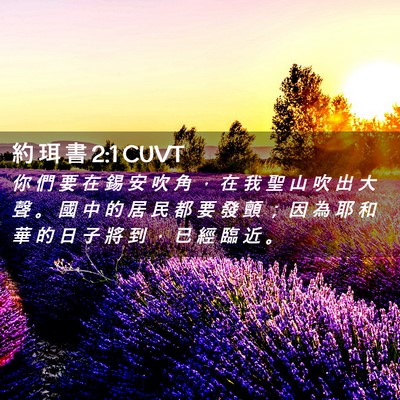 Picture 02 - 約 珥 書 2:1 CUVT - 你 們 要 在 錫 安 吹 角 ， 在 我 聖 - Bible Verse Picture