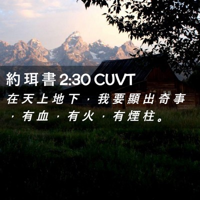 Picture 02 - 約 珥 書 2:30 CUVT - 在 天 上 地 下 ， 我 要 顯 出 奇 事 - Bible Verse Picture