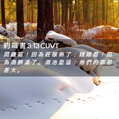 Picture 02 - 約 珥 書 3:13 CUVT - 開 鐮 罷 ！ 因 為 莊 稼 熟 了 ； 踐 - Bible Verse Picture