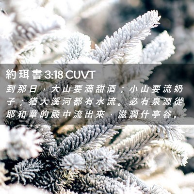 Picture 02 - 約 珥 書 3:18 CUVT - 到 那 日 ， 大 山 要 滴 甜 酒 ； 小 - Bible Verse Picture