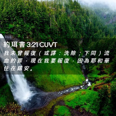 Picture 02 - 約 珥 書 3:21 CUVT - 我 未 曾 報 復 （ 或 譯 ： 洗 除 ； - Bible Verse Picture