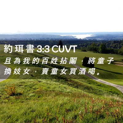 Picture 02 - 約 珥 書 3:3 CUVT - 且 為 我 的 百 姓 拈 鬮 ， 將 童 子 - Bible Verse Picture