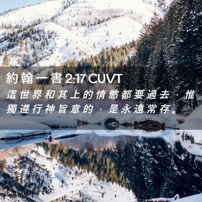 Picture 02 - 約 翰 一 書 2:17 CUVT - 這 世 界 和 其 上 的 情 慾 都 要 過 - Bible Verse Picture