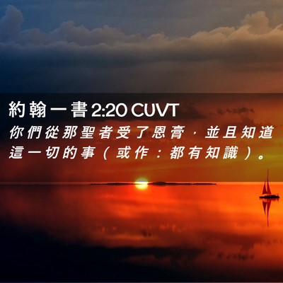 Picture 02 - 約 翰 一 書 2:20 CUVT - 你 們 從 那 聖 者 受 了 恩 膏 ， 並 - Bible Verse Picture