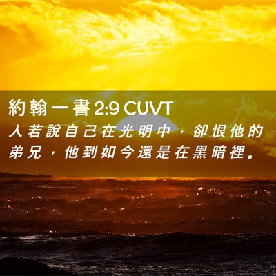 Picture 02 - 約 翰 一 書 2:9 CUVT - 人 若 說 自 己 在 光 明 中 ， 卻 恨 - Bible Verse Picture