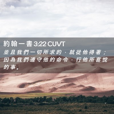 Picture 02 - 約 翰 一 書 3:22 CUVT - 並 且 我 們 一 切 所 求 的 ， 就 從 - Bible Verse Picture