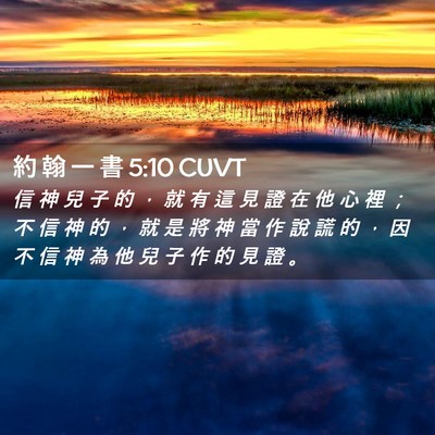 Picture 02 - 約 翰 一 書 5:10 CUVT - 信 神 兒 子 的 ， 就 有 這 見 證 在 - Bible Verse Picture