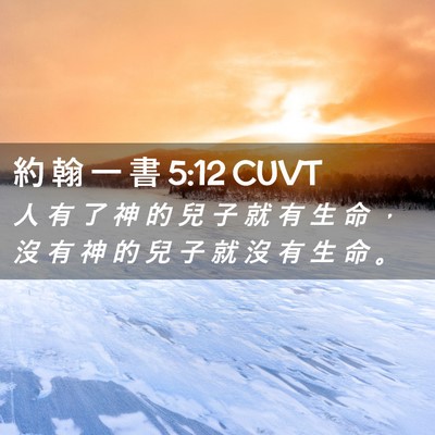 Picture 02 - 約 翰 一 書 5:12 CUVT - 人 有 了 神 的 兒 子 就 有 生 命 ， - Bible Verse Picture
