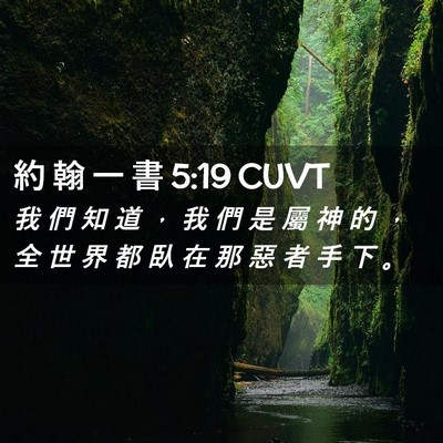Picture 02 - 約 翰 一 書 5:19 CUVT - 我 們 知 道 ， 我 們 是 屬 神 的 ， - Bible Verse Picture