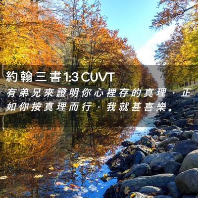 Picture 02 - 約 翰 三 書 1:3 CUVT - 有 弟 兄 來 證 明 你 心 裡 存 的 真 - Bible Verse Picture