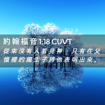 Picture 02 - 約 翰 福 音 1:18 CUVT - 從 來 沒 有 人 看 見 神 ， 只 有 在 - Bible Verse Picture