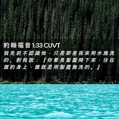 Picture 02 - 約 翰 福 音 1:33 CUVT - 我 先 前 不 認 識 他 ， 只 是 那 差 - Bible Verse Picture