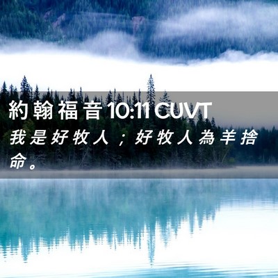 Picture 02 - 約 翰 福 音 10:11 CUVT - 我 是 好 牧 人 ； 好 牧 人 為 羊 捨 - Bible Verse Picture