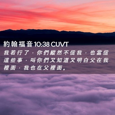 Picture 02 - 約 翰 福 音 10:38 CUVT - 我 若 行 了 ， 你 們 縱 然 不 信 我 - Bible Verse Picture