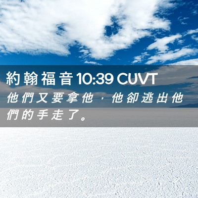Picture 02 - 約 翰 福 音 10:39 CUVT - 他 們 又 要 拿 他 ， 他 卻 逃 出 他 - Bible Verse Picture