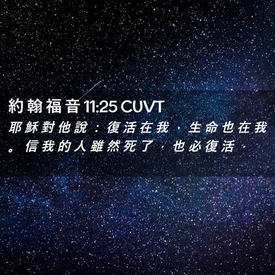 Picture 02 - 約 翰 福 音 11:25 CUVT - 耶 穌 對 他 說 ： 復 活 在 我 ， 生 - Bible Verse Picture
