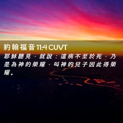 Picture 02 - 約 翰 福 音 11:4 CUVT - 耶 穌 聽 見 ， 就 說 ： 這 病 不 至 - Bible Verse Picture