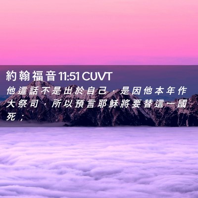 Picture 02 - 約 翰 福 音 11:51 CUVT - 他 這 話 不 是 出 於 自 己 ， 是 因 - Bible Verse Picture