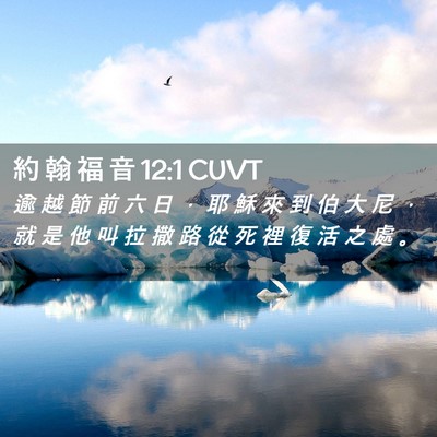 Picture 02 - 約 翰 福 音 12:1 CUVT - 逾 越 節 前 六 日 ， 耶 穌 來 到 伯 - Bible Verse Picture