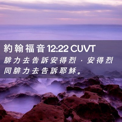 Picture 02 - 約 翰 福 音 12:22 CUVT - 腓 力 去 告 訴 安 得 烈 ， 安 得 烈 - Bible Verse Picture