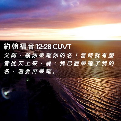 Picture 02 - 約 翰 福 音 12:28 CUVT - 父 阿 ， 願 你 榮 耀 你 的 名 ！ 當 - Bible Verse Picture