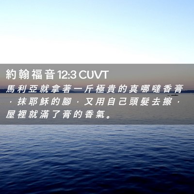 Picture 02 - 約 翰 福 音 12:3 CUVT - 馬 利 亞 就 拿 著 一 斤 極 貴 的 真 - Bible Verse Picture