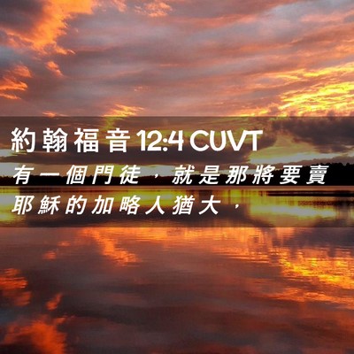 Picture 02 - 約 翰 福 音 12:4 CUVT - 有 一 個 門 徒 ， 就 是 那 將 要 賣 - Bible Verse Picture