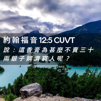 Picture 02 - 約 翰 福 音 12:5 CUVT - 說 ： 這 香 膏 為 甚 麼 不 賣 三 十 - Bible Verse Picture