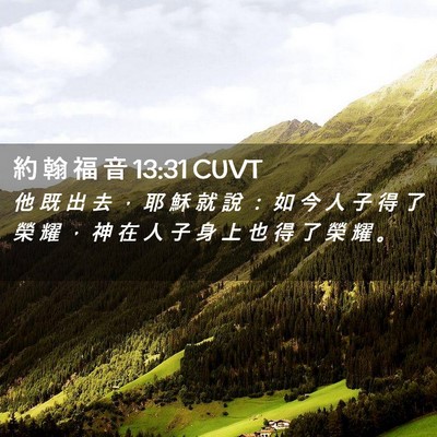 Picture 02 - 約 翰 福 音 13:31 CUVT - 他 既 出 去 ， 耶 穌 就 說 ： 如 今 - Bible Verse Picture