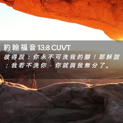 Picture 02 - 約 翰 福 音 13:8 CUVT - 彼 得 說 ： 你 永 不 可 洗 我 的 腳 - Bible Verse Picture