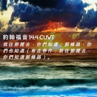 Picture 02 - 約 翰 福 音 14:4 CUVT - 我 往 那 裡 去 ， 你 們 知 道 ； 那 - Bible Verse Picture