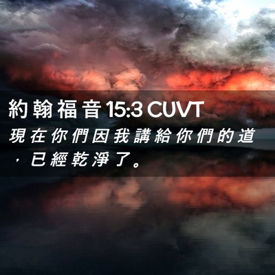Picture 02 - 約 翰 福 音 15:3 CUVT - 現 在 你 們 因 我 講 給 你 們 的 道 - Bible Verse Picture