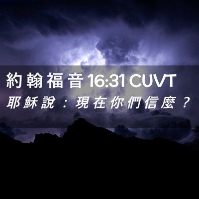 Picture 02 - 約 翰 福 音 16:31 CUVT - 耶 穌 說 ： 現 在 你 們 信 麼 - Bible Verse Picture