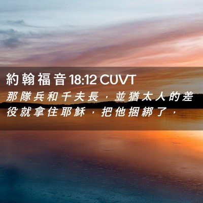 Picture 02 - 約 翰 福 音 18:12 CUVT - 那 隊 兵 和 千 夫 長 ， 並 猶 太 人 - Bible Verse Picture