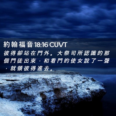 Picture 02 - 約 翰 福 音 18:16 CUVT - 彼 得 卻 站 在 門 外 。 大 祭 司 所 - Bible Verse Picture