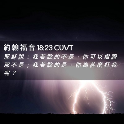Picture 02 - 約 翰 福 音 18:23 CUVT - 耶 穌 說 ： 我 若 說 的 不 是 ， 你 - Bible Verse Picture